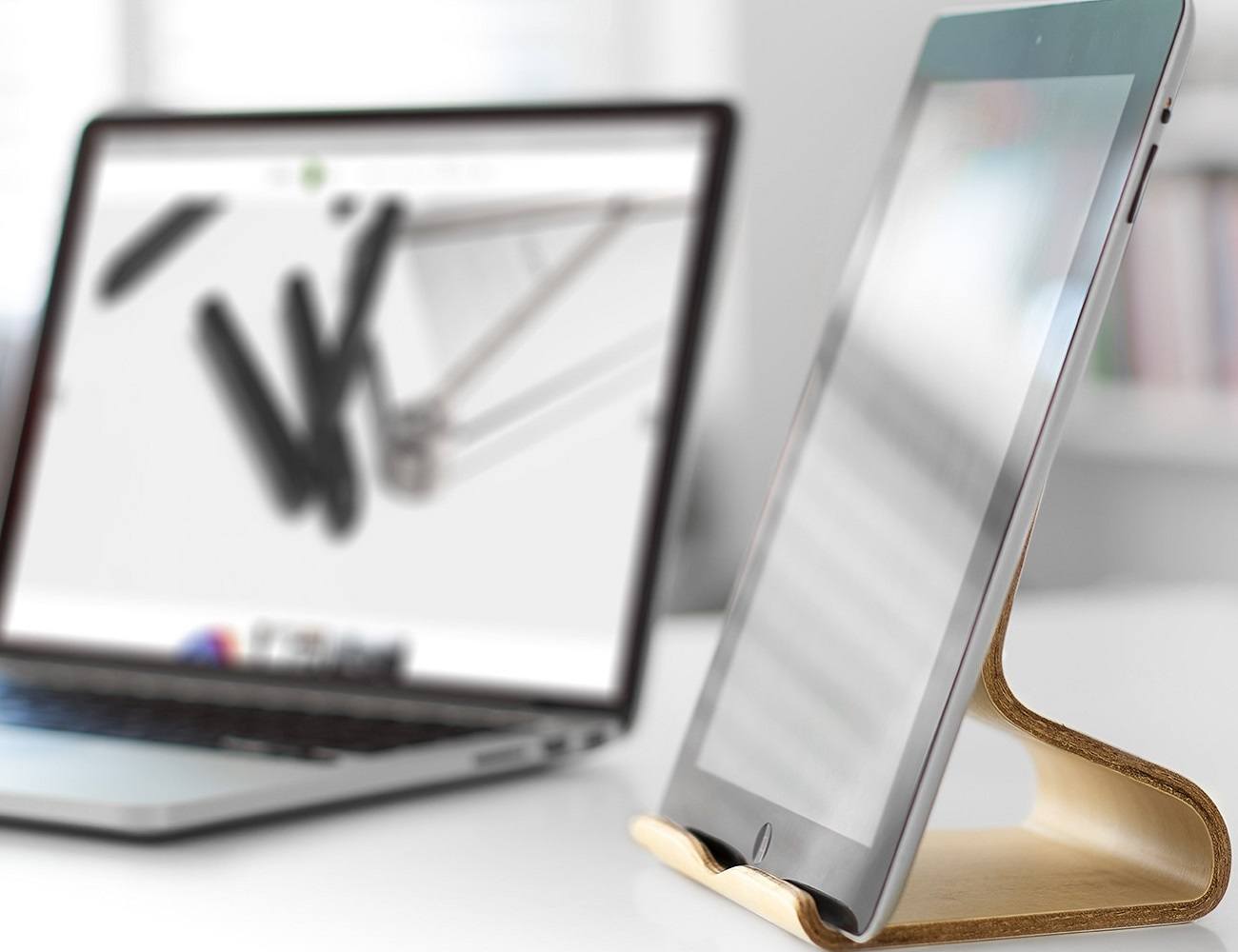 Desktop Chair For iPad And MacBook simply holds your Apple laptop or tablet