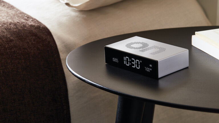 Lexon Flip Premium reversible alarm clock turns on when you flip it over for fun, easy use