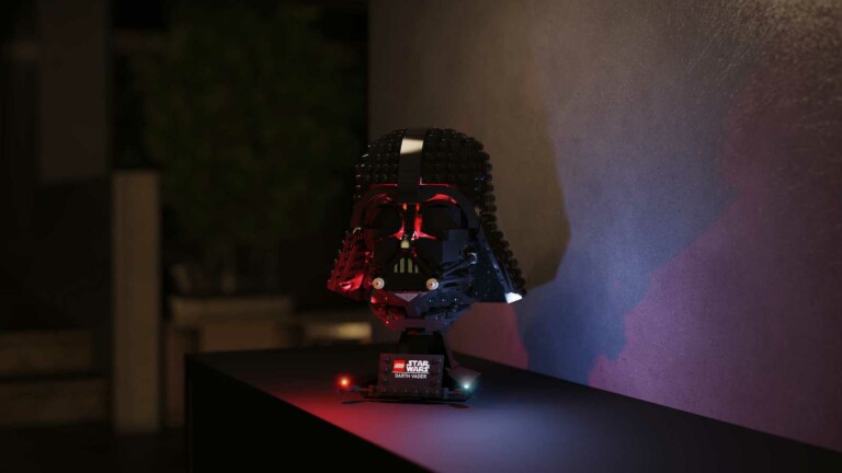 Night Mode Star Wars Darth Vader Helmet LEGO light kit adds striking illumination