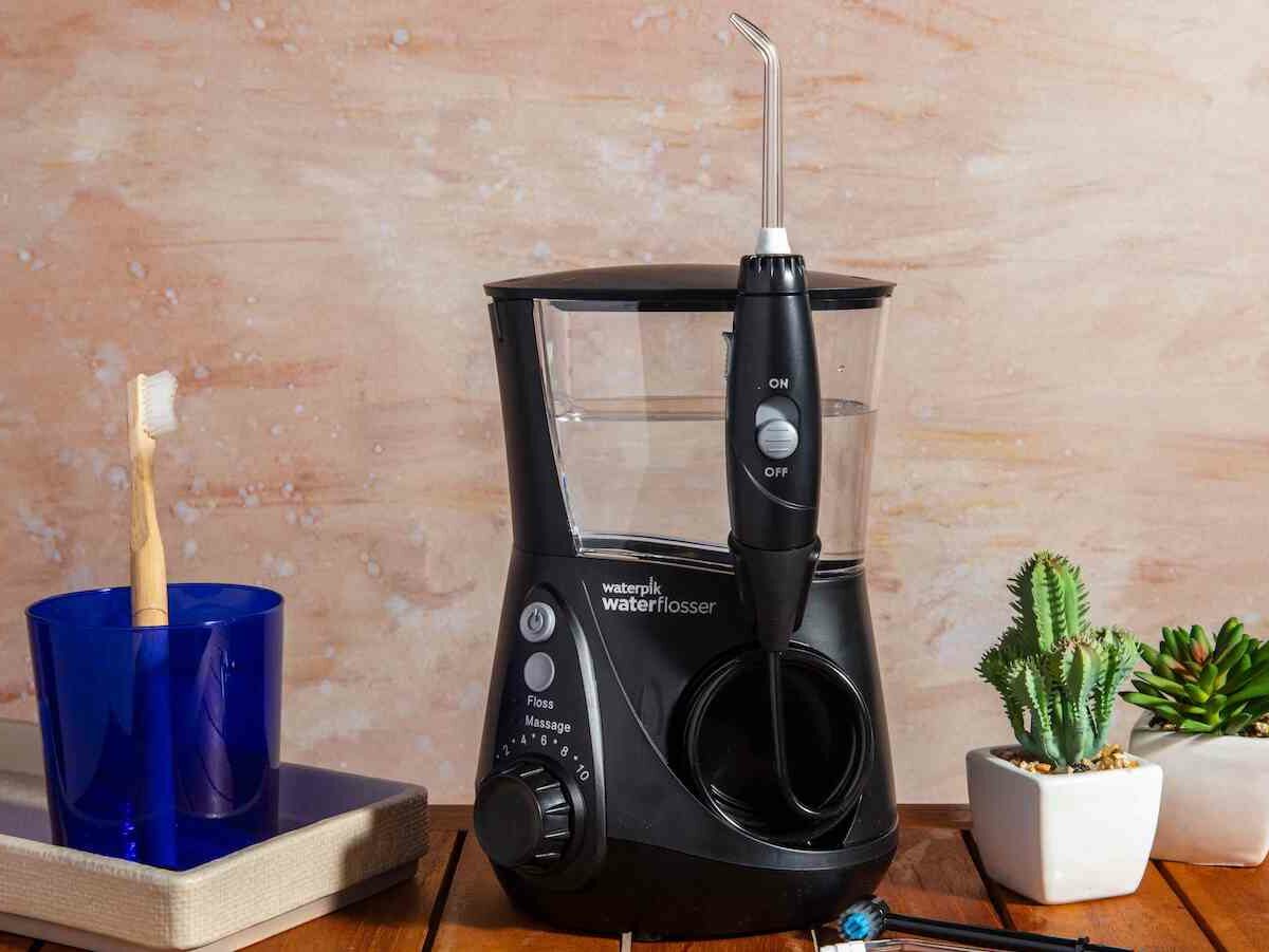 WATERPIK White Aquarius Water Flosser for Braces with Advanced Design on Gadget Flow